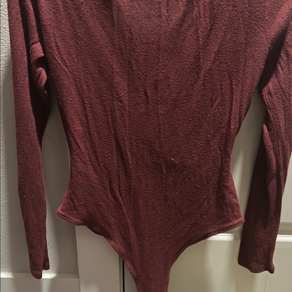 Rue21 Maroon Asymmetrical Wrap Bodysuit - Picture 5 of 5